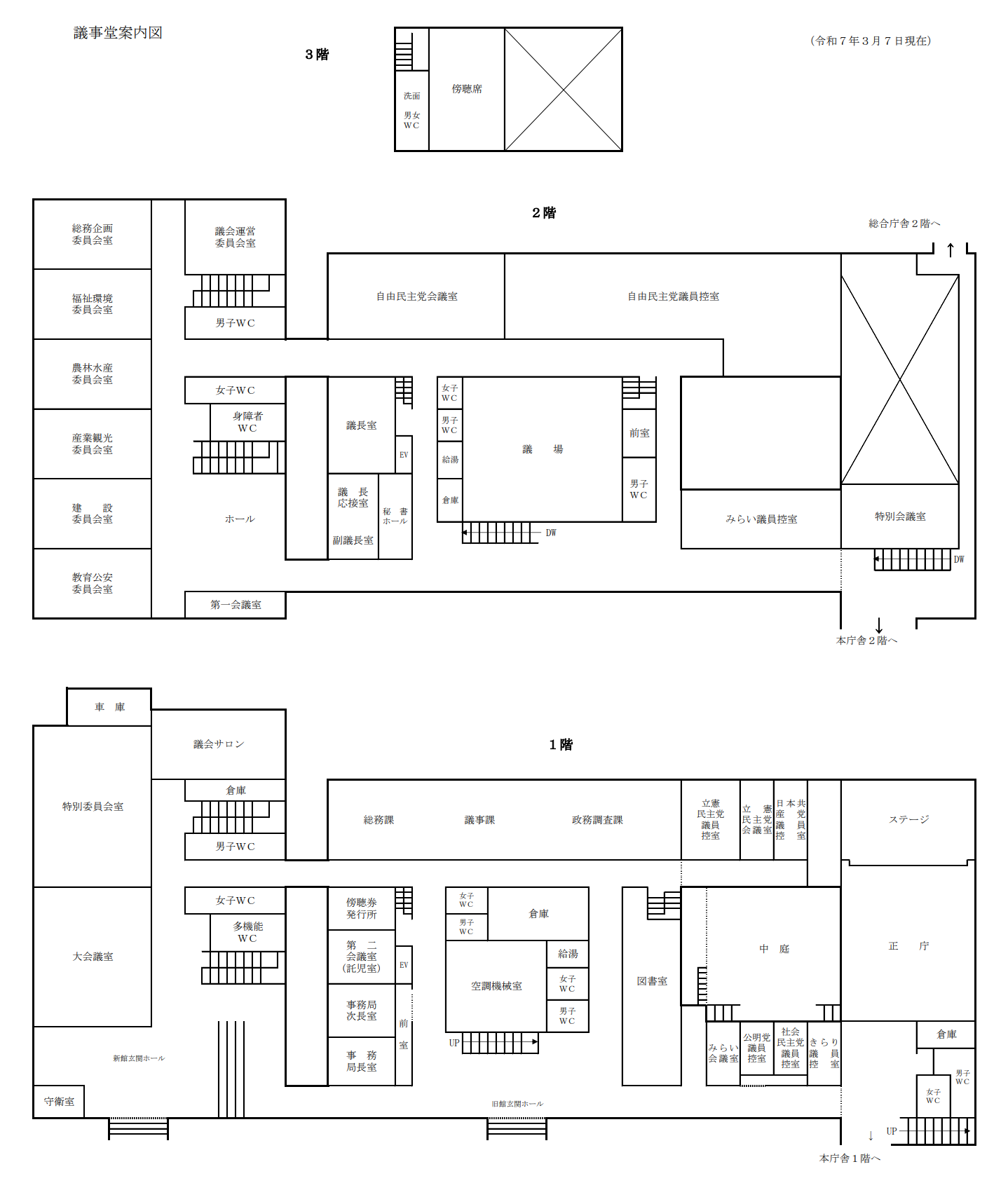 PDF：議事堂案内図（R7.3.3現在）